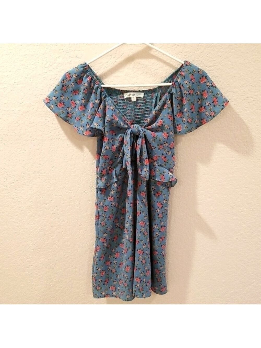 Cloud sky summer dress, Small, floral.Lined.Size XS